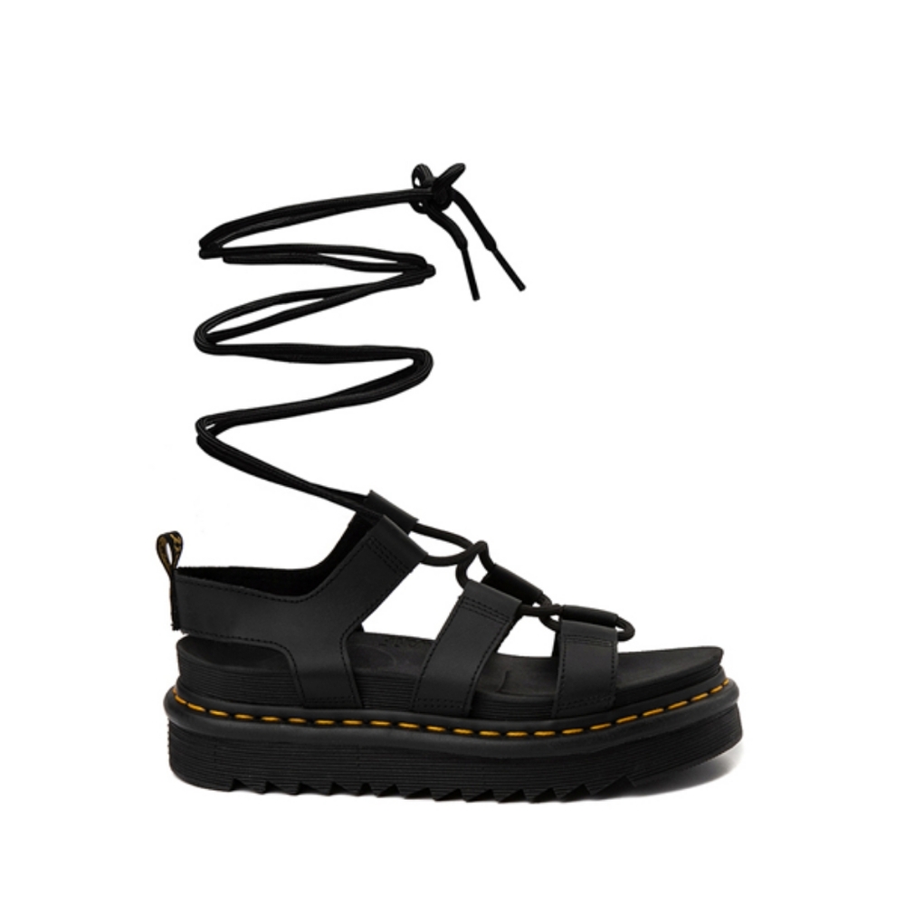 NEW Dr Martens Nartilla Gladiator Sandals Womens Platform Leather Black Sz 6 - Picture 2 of 13